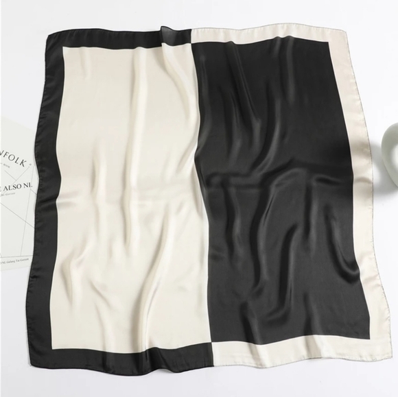 Accessories - Miss Ruby - Black and cream Square Scarf